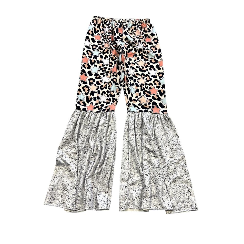 Girls Leopard + Star Print Flare Pants Size 14/16